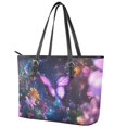 thumbnail image 3 of ZUXONGSY Butterfly Daisy Flower Galaxy Print Tote Bag for Women Lightweight Satchel Handbags Waterproof Top Handle Tote Bag with Handle for Dating Shopping, 3 of 6