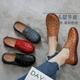 thumbnail image 5 of Women's Leather Casual Cutout Loafers Flat Slip-on Shoes,Handmade Stitch Comfort Breathable Oxford Softsole Walking, 5 of 9