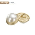 thumbnail image 3 of Uxcell 5pcs 24L Pearl Gold Metal Sewing Buttons 15mm 5/8" Round Women Coat Buttons with Plastic Shank Replacement DIY Button for Sewing Clothing Sweater Decoration Craft, #6, 3 of 7
