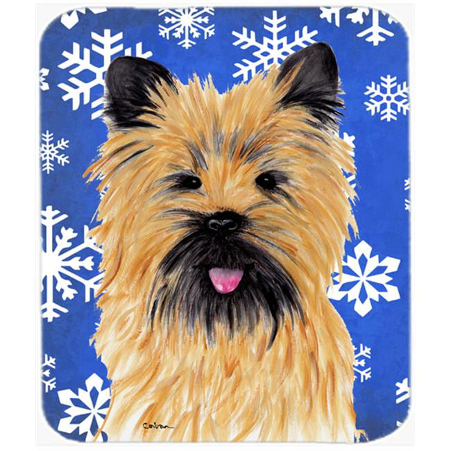 Cairn Terrier Winter Snowflakes Holiday Mouse Pad&#44; Hot Pad or Trivet