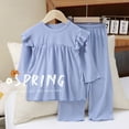 thumbnail image 5 of Huowey Baby Kids Girls Soft Comfy Long Sleeve Solid Color Sleepwear Spring Summer Pajamas 2Pcs Set Birthday Pjs, 2-3 Years, 5 of 5