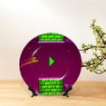 thumbnail image 3 of Lsque Geometry Dash Pattern Ceramic Decorative Plate Decorative Plates with Display Stand Personalized Porcelain Plate Ceramic Ornaments for Wall Hanging Decoration-6in, 3 of 6