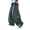 thumbnail image 2 of Boys Pants Size 4-5Y Youth Tencel Loose Wide Leg Cargo Trousers Draping Comfortable, 2 of 6