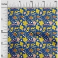 thumbnail image 1 of oneOone Velvet Blue Fabric Leaves & Tulip Floral Quilting Supplies Print Sewing Fabric By The Yard 58 Inch Wide, 1 of 5