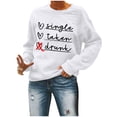 thumbnail image 5 of Women's Casual Long Sleeve Tops Cute Printed Round Neck Cozy Loose Pullover Sweatshirts for Spring Valentine's Gift(White,S), 5 of 5