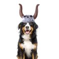thumbnail image 1 of Tocado para mascotas de Halloween, divertido cráneo de vaca y cuernos largos, tocado decorativo para gato aterrador, gato de peluche (A) oso de fresa Electrónica, 1 of 5