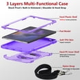 thumbnail image 4 of Dteck Rotating Hand Strap Shockproof Case for Samsung Galaxy Tab A9 Plus 11 Inch Tablet Case with Screen Protector Soft TPU Film, Purple, 4 of 7