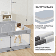 thumbnail image 3 of Fodoss 50x50inch Baby Playpen for Newborns and Toddlers Play Yard for Apartment Indoor Large Baby Activity Center Gray, 3 of 7