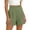 30# Green, variant on Linen Shorts for Women 2026 Summer Tummy Control Elastic Waist Wide Leg Bermuda Shorts Button Mini Shorts with Pockets Black XL