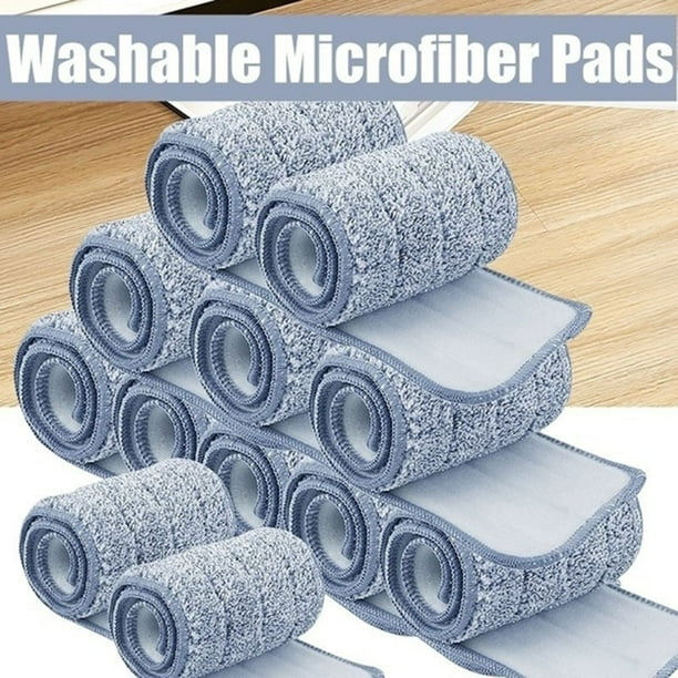 2/4/6/8/10/12pcs Household Reusable Microfiber Mop Pads Cleaning Pads
