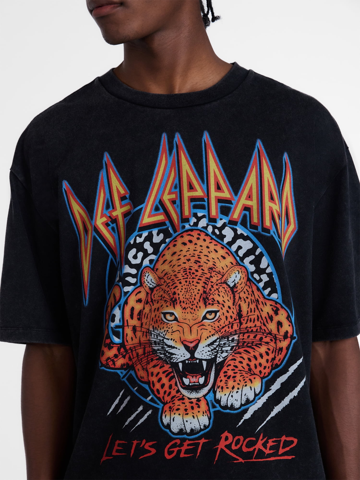 Def Leppard, Men's & Men's and Tall Mineral Wash Boxy Graphic Tee, Sizes XS–5XB & MT-4XLT