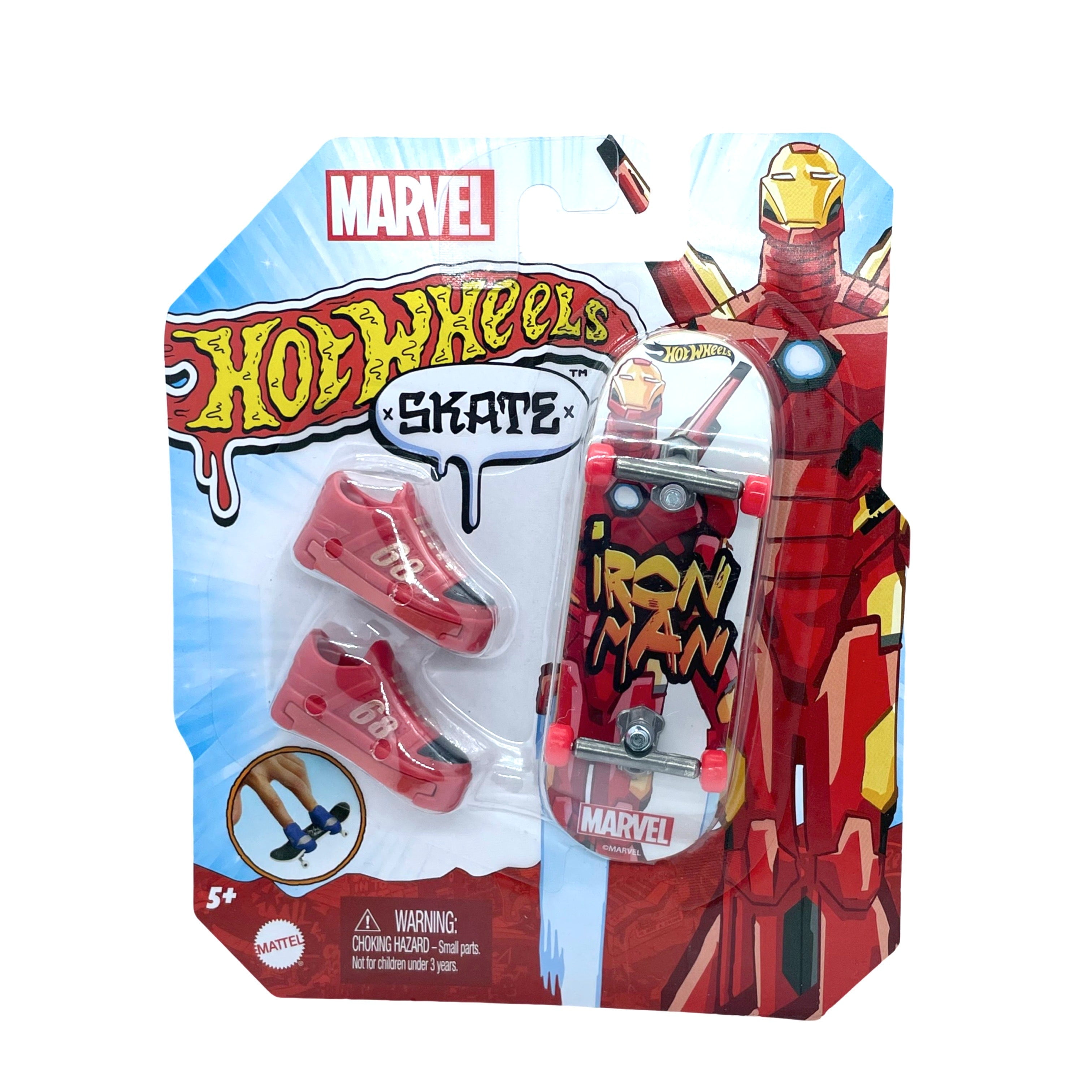 Hot Wheels Skate Marvel Iron-Man Fingerboard & Shoes Toy 