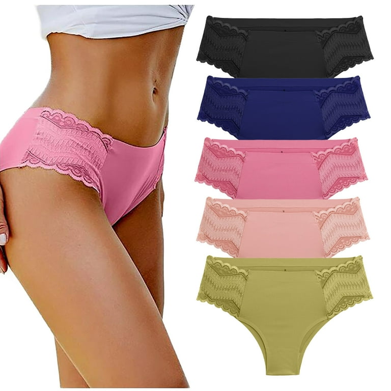 PMUYBHF Women Plus Size Underwear 4X-5X 5 Pack Mixed Color Seamless  Underwear Women'S Lace Underwear Women'S Seamless Underwear Brazil  Underwear
