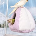 thumbnail image 4 of Purple Bird Nest Purple Bird Hut Purple Warm Bird Nest Bird Hut Plush Sleeping Cave for Small Birds Parrots Canaries Cage Hammock Hanging Bed Winter Shelter Cozy Retreat, 4 of 6