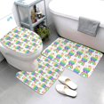 Bathroom Rugs Sets 3 Piece Rainbow Llama Non Slip Washable Bath Mats