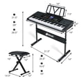 thumbnail image 7 of Infans 61-Key Electronic Keyboard Piano Set w/Lighted Key LCD Screen Stand Bench, 7 of 7