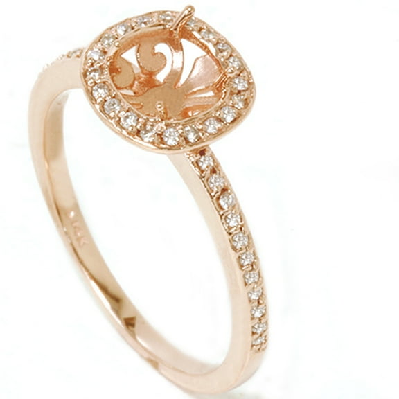 Pompeii 1/3ct Diamond Engagement Halo Ring 14K Rose Gold Setting (G/H,I1)