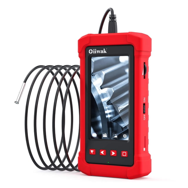 Cámara Endoscópica Industrial De 3,9 Mm 1080P Hd Cámara De Inspección Por Boroscopio Oiiwak Pantalla Ips De 4,3 6 Luces Led Cable Semirrígido Estuche De Transporte Cámara Tipo Serpiente De Alcantarill