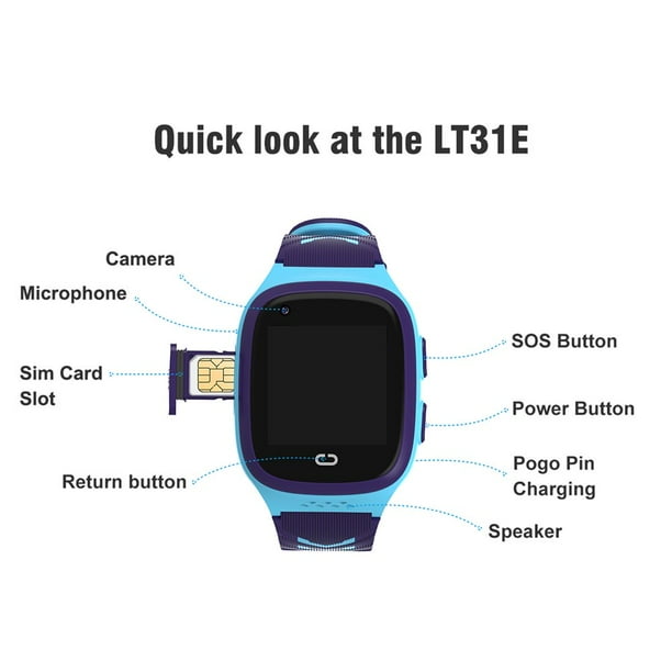 Smart Watch Kids Gps 4G Tracking Ip67 Waterproof Smartwatch Security Fence Sos Sim Call Sound Guard For Baby Walmart