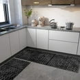 thumbnail image 2 of Boho Kitchen Mat Set of 2,Modern Farmhouse Kitchen Rugs and Mats Non Skid Washable,Moroccan Boho Runner Rugs with Rubber Backing for Kitchen Decor and Accessories (Black 17"x47"+17"x30"), 2 of 6