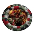 thumbnail image 2 of Christmas 3D Rug,Optical Illusion Round Area Mat, Decorative Deep Vortex Illusion Rug With Depth Pattern,Funny Santa Claus Non-Slip Mats,For Living Room & Bedroom Christmas Decor (F,39.37"), 2 of 7