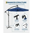 thumbnail image 2 of 10ft Solar LED Offset Hanging Market Patio Umbrella for Backyard, Poolside, Lawn and Garden w/Easy Tilt Adjustment, UV Protection, Sturdy 8 Ribs - with 32 LED Lights, 2 of 7