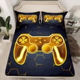 thumbnail image 2 of Homewish Gradient Yellow Gamepads Boy 4 Pieces Queen Sheet Sets,Video Game Ultra Soft Flat Sheet,Geometric Hexagon Honeycomb Queen Fitted Sheet,Breathable Home Decor, 2 of 7