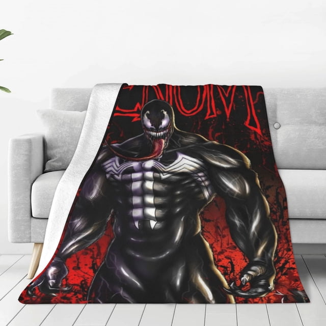 Manta Venom ligera y acogedora para sofá cama, de franela súper suave, de microfibra, para viajes, para todas las estaciones, para adultos y niños, 50 x 40 pulgadas