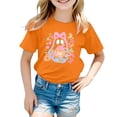 thumbnail image 2 of NIEWTR Kids Girls Halloween Cartoon Character T-Shirt, Soft Cotton Ghost Print Short Sleeve Casual Autumn Daily Wear Top(1-2 Years), 2 of 7