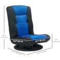thumbnail image 3 of HOMCOM Chaise de Sol Pliante Réglable Pivotante pour Gaming et Lecture, Bleu, 3 of 10