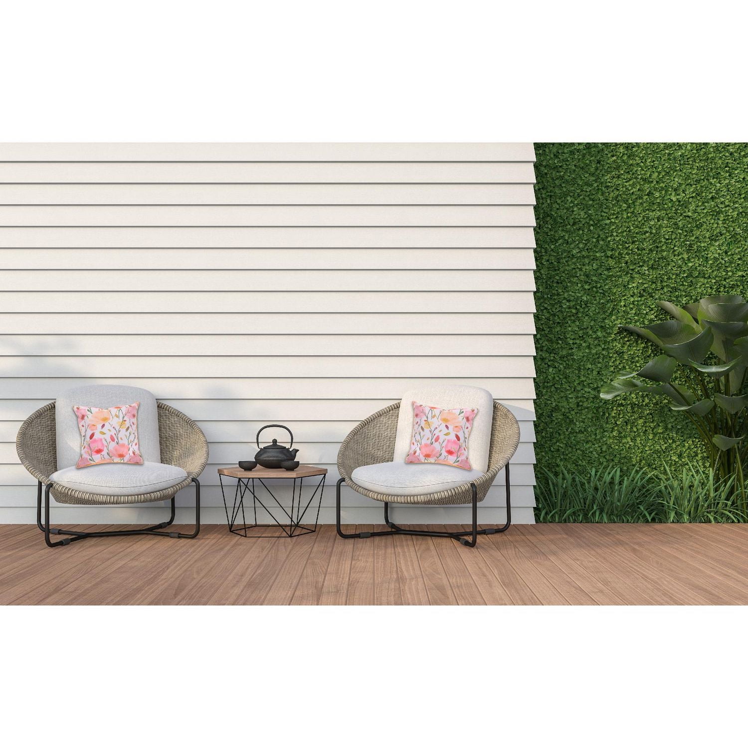 April Outdoor Waterproof Cushion Poppy 18 X 18 - Set of 2