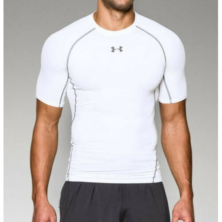 Under Armour Men's HeatGear Armour Short-Sleeve Compression T-Shirt , White  (100)/Graphite , 4X-Large Tall 