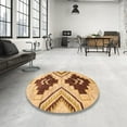 thumbnail image 3 of Ahgly Company Indoor Round Abstract Red Southwestern Area Rugs, 3' Round, 3 of 6