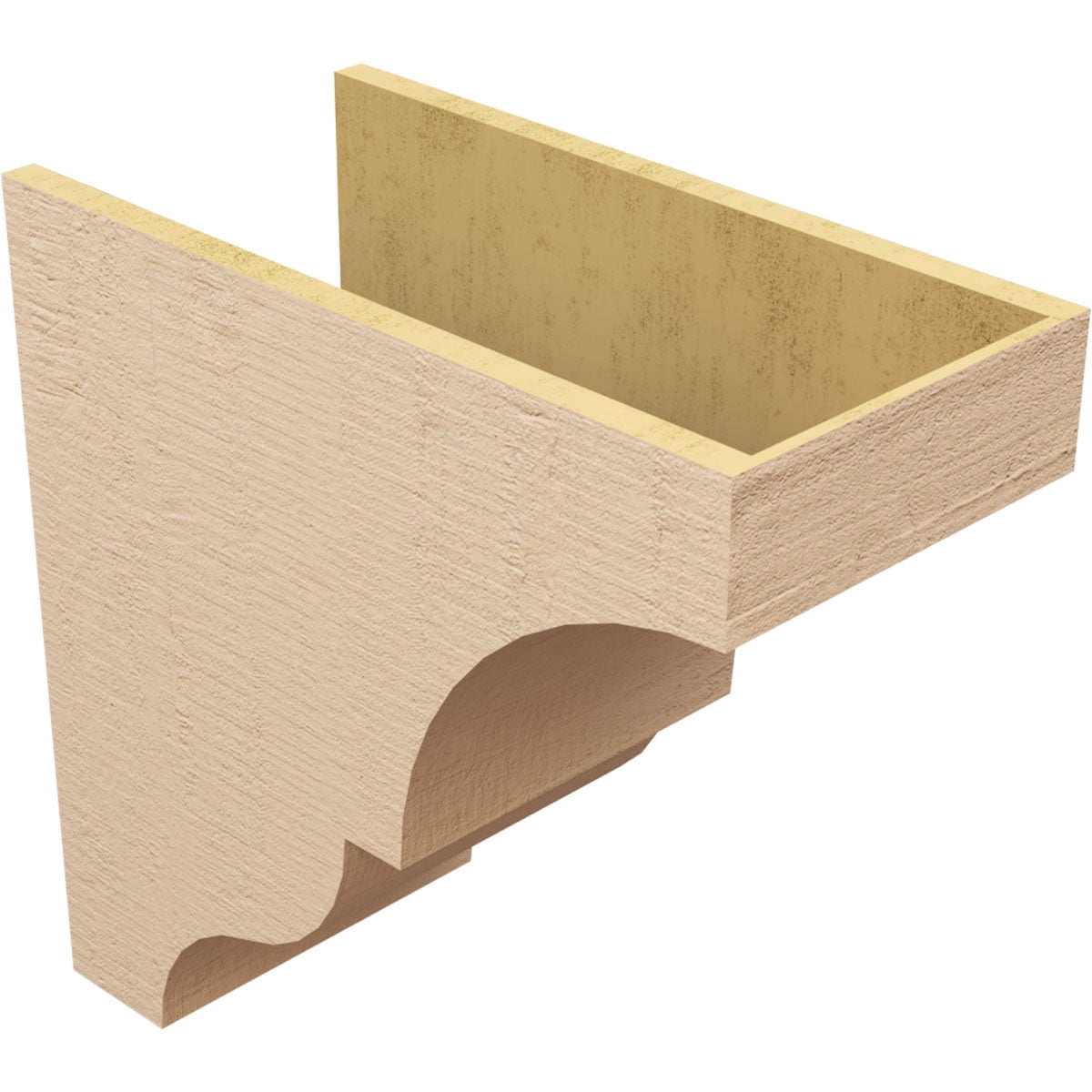 12"W x 24"D x 24"H Classic Asheboro Rough Cedar Woodgrain TimberThane Corbel, Primed Tan