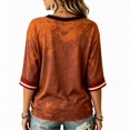 thumbnail image 4 of Womens Shirt Sleeve Tops Loose‑Fit V‑Neck Half‑Sleeve Prints Lightweight Fashion Outfits Clothes XXL, 4 of 4