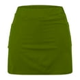 thumbnail image 5 of Iugvhana Womens Skorts with Pockets Lightweight Tummy Control Plus Size Skorts for Women High Waist Solid Color Athletic Sports Skirt Shorts Army Green#01 XXXXL, 5 of 5