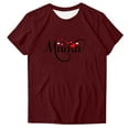 thumbnail image 2 of Fiudx Ofertas Flash Del Día Solo En Línea Camiseta Casual de Manga Corta con Cuello Redondo y Estampado de Letras para Mujer, 2 of 4