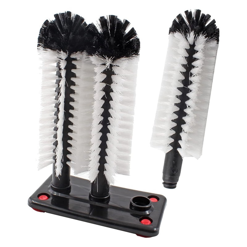 6 Long Brush Bar Glass Washer with Suction Base, Commercial Brush Cleaner Bristle Brush for Kitchen Bar Beer Cup