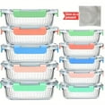 thumbnail image 2 of 21Pcs High Borosilicate Glass Food Storage Containers (10 Jars + 10 Airtight Lids + 1 Dishcloth), Reusable, Microwave/Oven/Fridge/Dishwasher Safe for Home, Office, School & Camping, 2 of 12