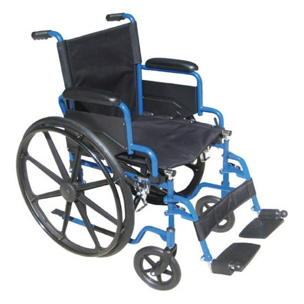 Blue Streak Wheelchair with Flip Back Detachable Desk Arms and Elevating Leg Rests