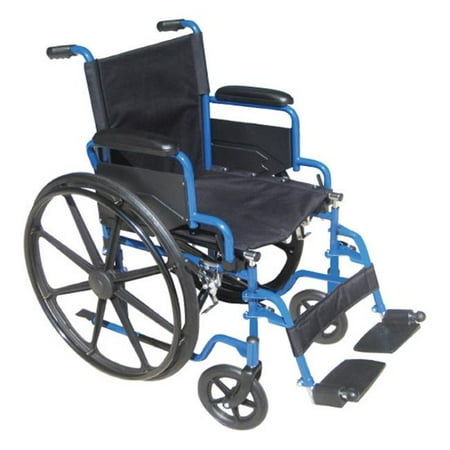 Detachable Leg - Blue Streak Wheelchair with Flip Back Detachable Desk Arms and Elevating Leg Rests