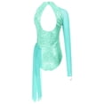 thumbnail image 4 of inhzoy Womens Sparkly Figure Ice Skating Dress One Shoulder Leotard Lyrical Dance Performance Dress Mint Green L, 4 of 7