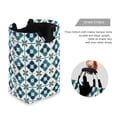 thumbnail image 3 of Yayeee Freestanding Laundry Hamper with Handle Collapsible Large Storage Basket for Clothes, Blue Mosaic Pattern, 3 of 7