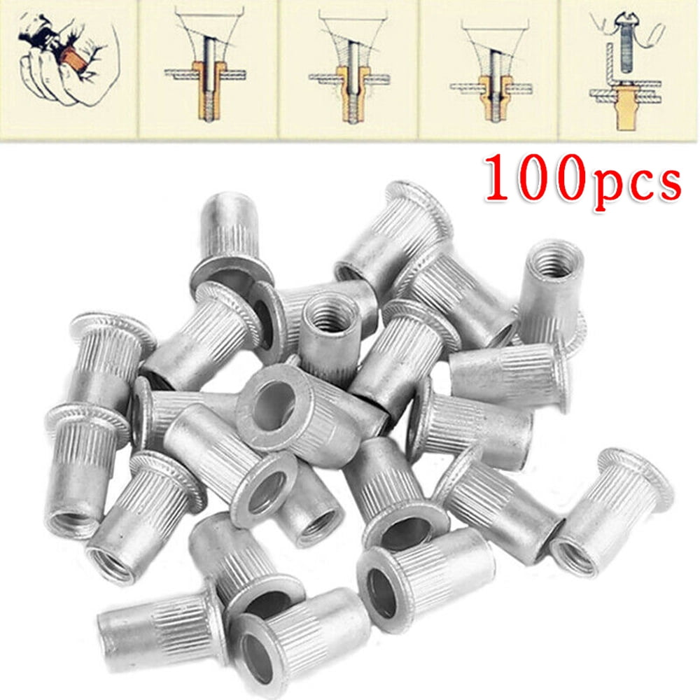 uxcell M8 x 18mm 304 Stainless Steel Knurled Blind Rivet Nut Insert Nutsert 100PCS uxcell M8 x 18mm 304 Stainless Steel Knurled Blind Rivet Nut Insert Nutsert 100PCS