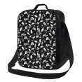 thumbnail image 1 of Xecao Black White Leaves for Insulated Lunch Bag for Work School Travel with Adjustable Strap and Zipper Closure Lightweight Thermal Bento Tote, 1 of 5