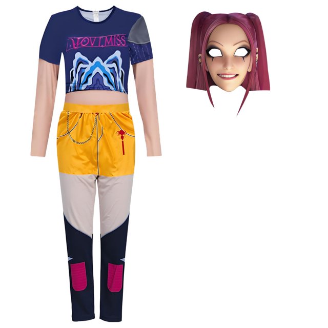 Girls Pop Stars Demon Hunters Clothes,Huntrix POP cazadora para niña POP cazadora para niña Disfraz Halloween Carnival Party Suit, Halloween Disfraz Set for 3-16 Years