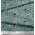 thumbnail image 3 of Soimoi Poly Georgette Fabric Leaves & Floral Block Fabric Prints by Yard 42 Inch Wide, 3 of 3