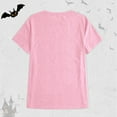 thumbnail image 7 of TANGQIOP Women'S T-Shirts Tops Halloween Funny Pumpkin Letter Short Cap Top Sleeve Crew Neck Tee Irregular Hem Loose Fit Pink M, 7 of 7