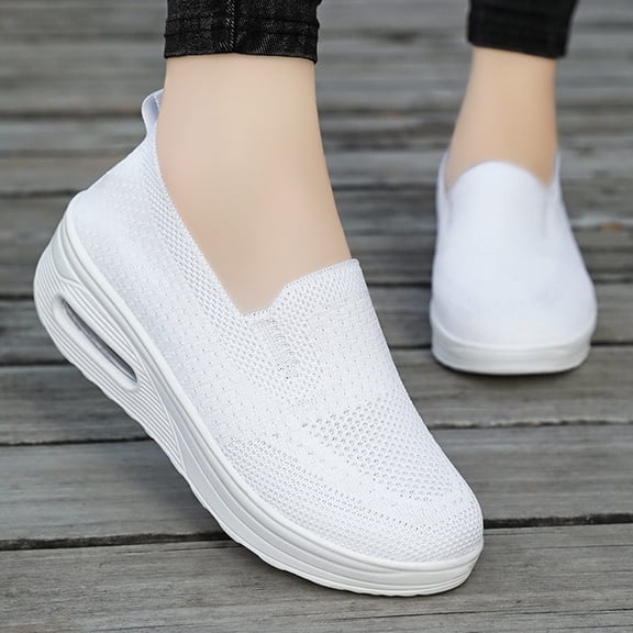 Domzle Women's Breathable Orthopedic Sneakers for Comfortable Casual Walking Shoes White 38