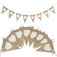 thumbnail image 2 of Duety 3M Vintage Hessian Bunting Burlap Banner White Love Heart for Wedding Party Birthday Decor (Hessian), 2 of 10